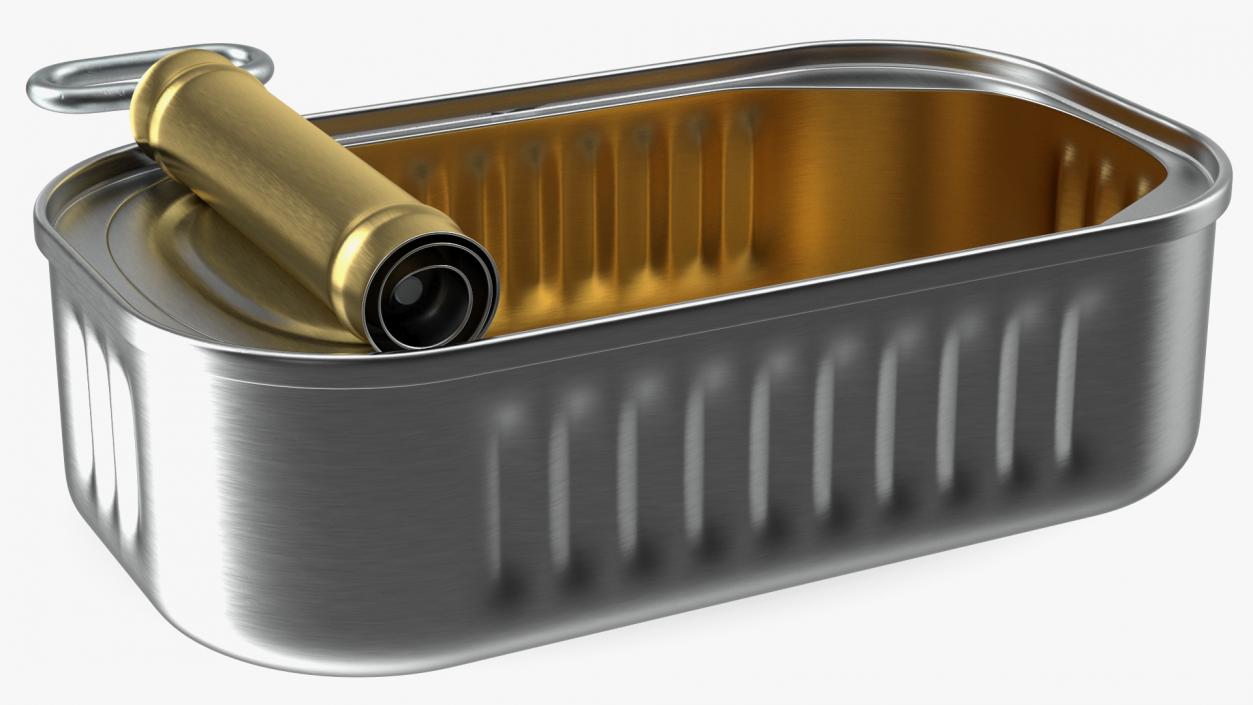 3D Sardine Can Opened with Twist Key model