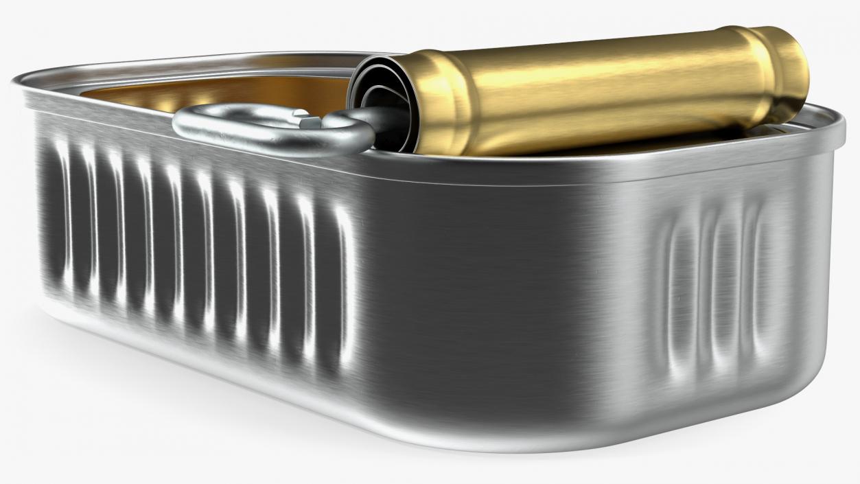 3D Sardine Can Opened with Twist Key model