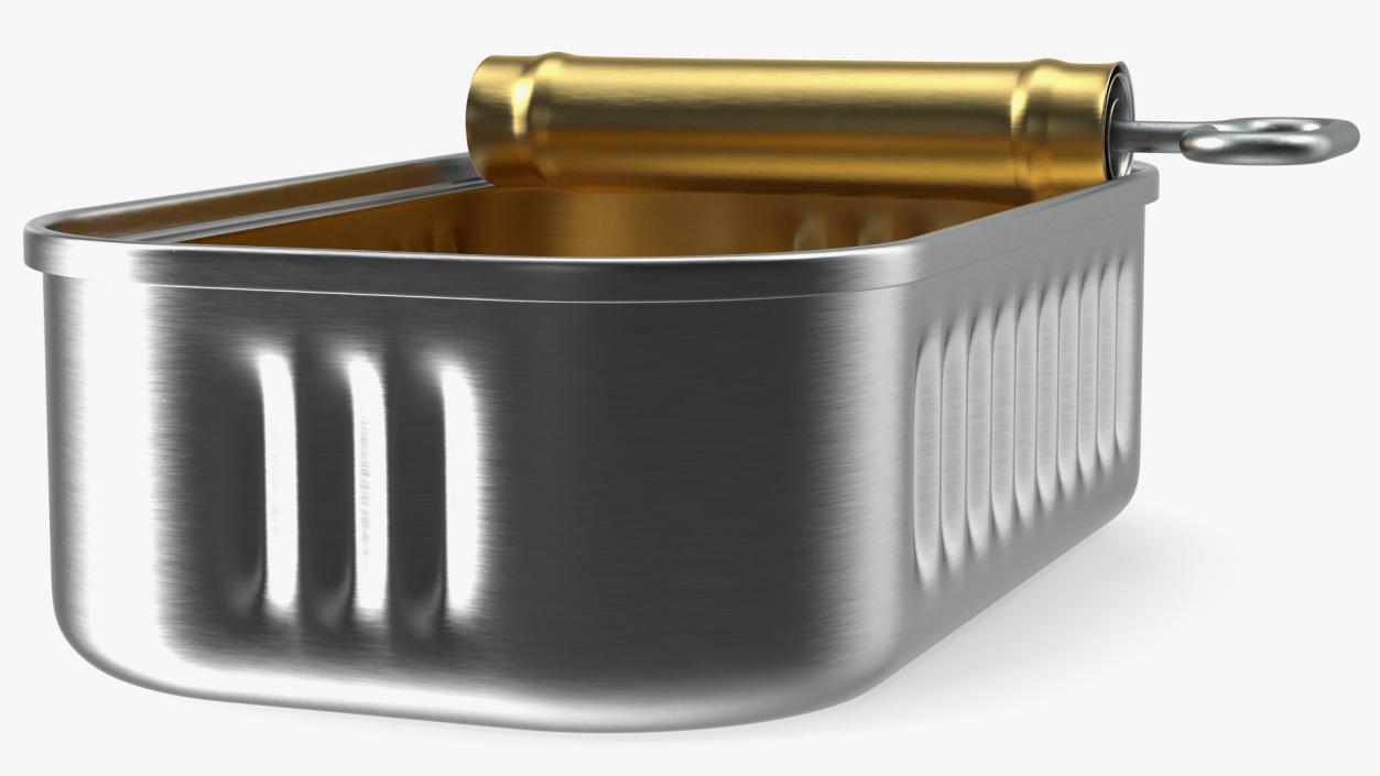 3D Sardine Can Opened with Twist Key model