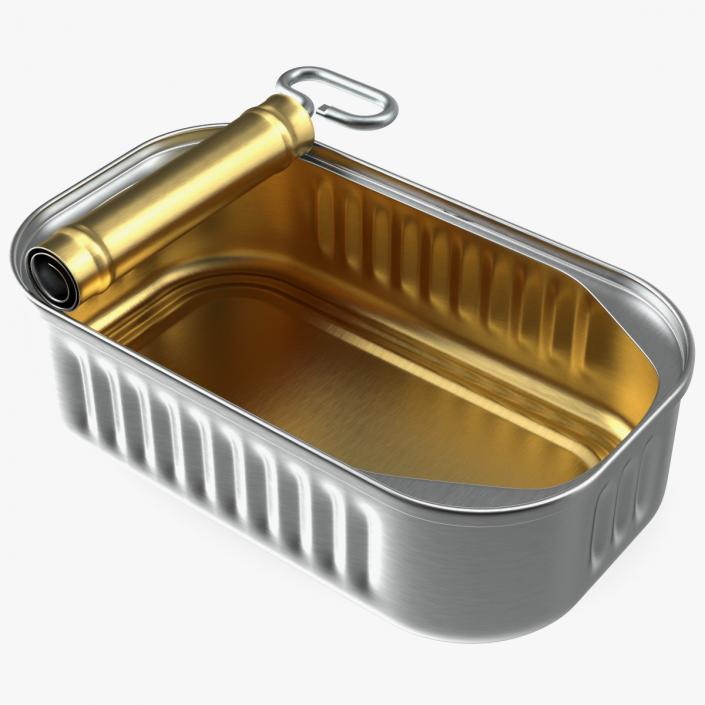 3D Sardine Can Opened with Twist Key model