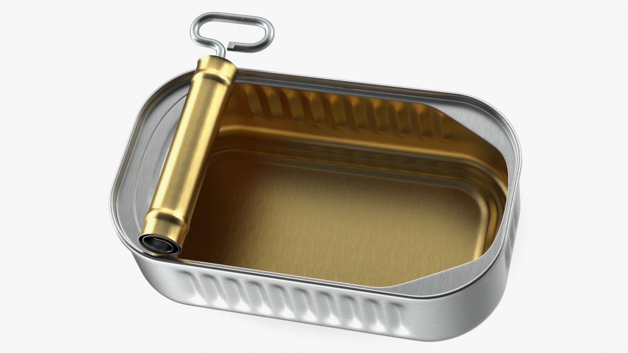 3D Sardine Can Opened with Twist Key model