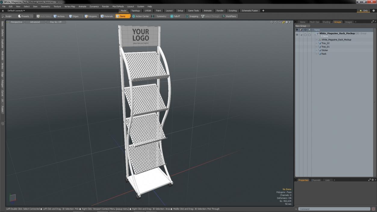 3D White Magazine Rack Mockup