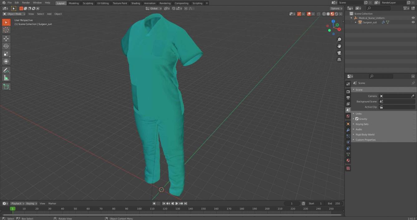 3D Medical Nurse Uniform