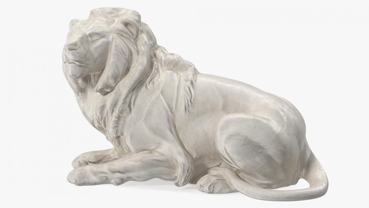 3D model White Outdoor Marble Lion Sculpture