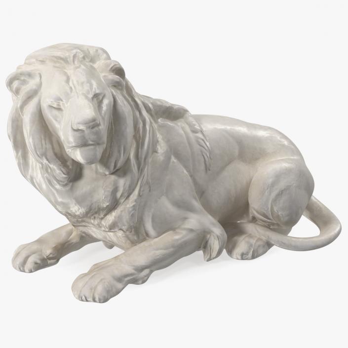 3D model White Outdoor Marble Lion Sculpture