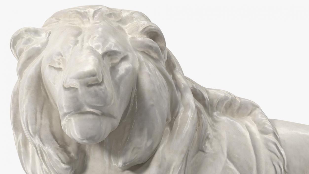 3D model White Outdoor Marble Lion Sculpture