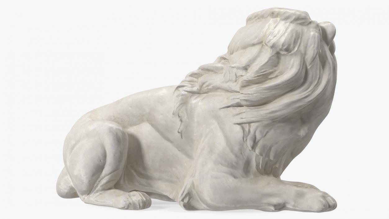 3D model White Outdoor Marble Lion Sculpture