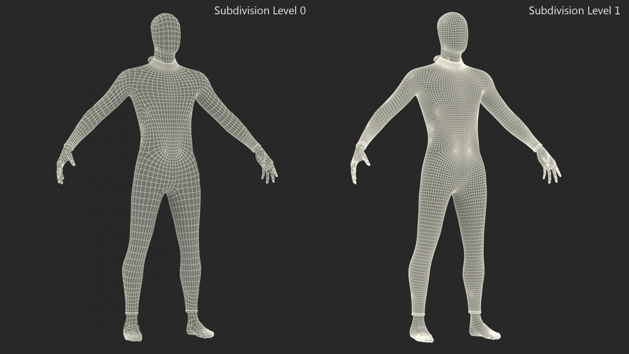 3D model Man Wetsuit Black Full Version