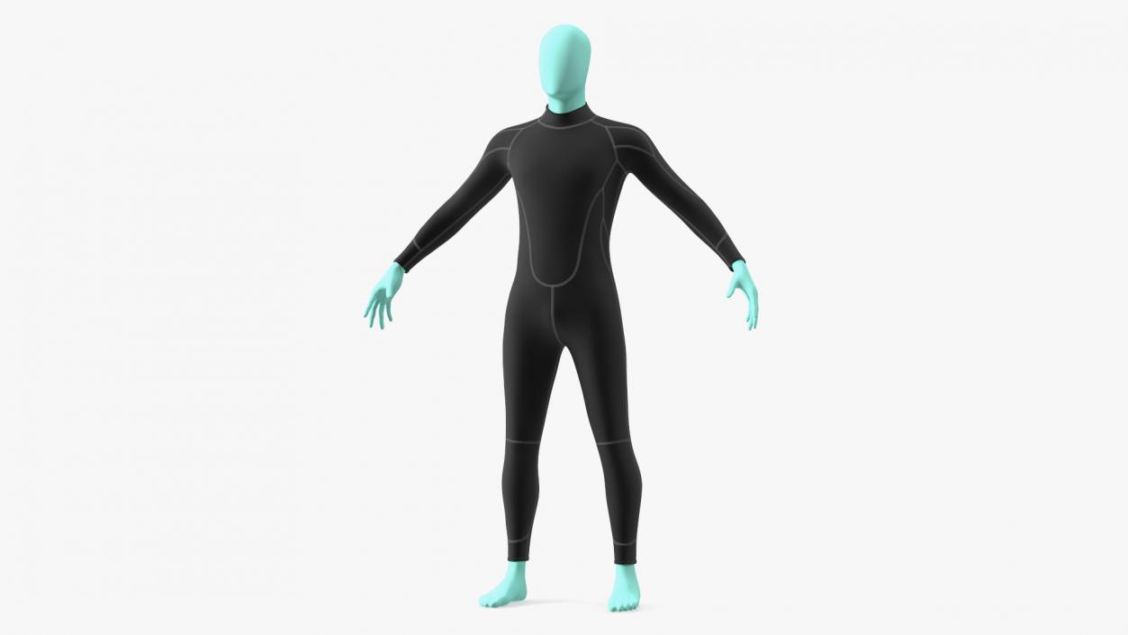 3D model Man Wetsuit Black Full Version