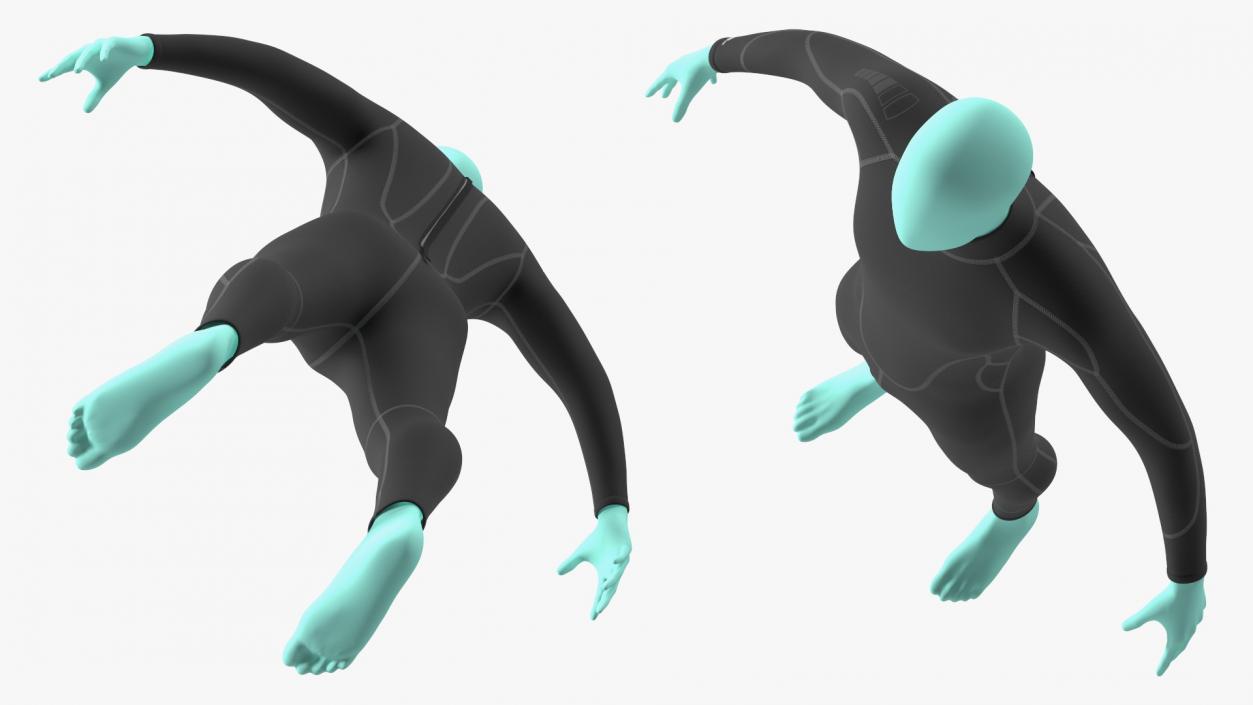 3D model Man Wetsuit Black Full Version