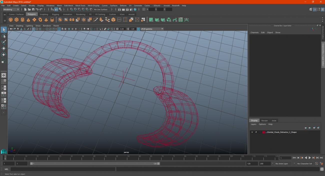 3D model Dental Cheek Retractor C Shape