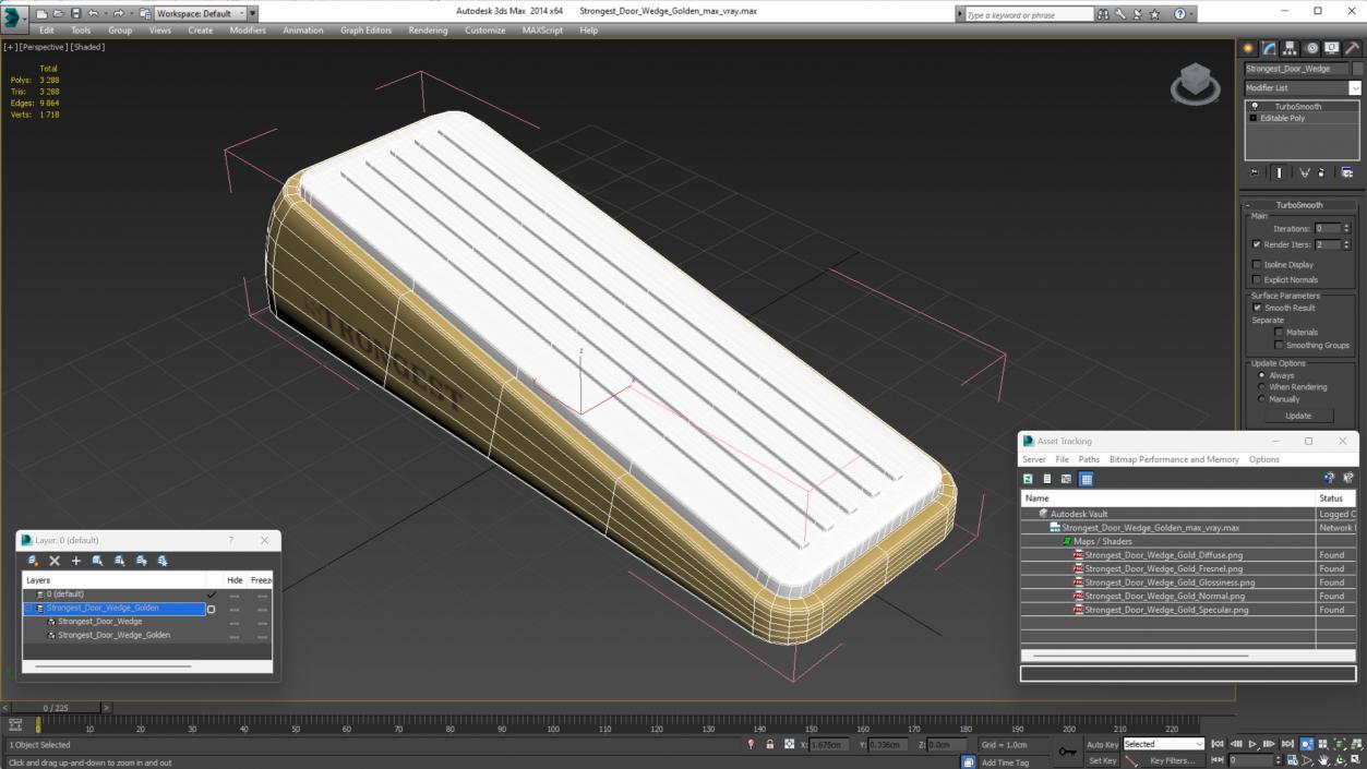 Strongest Door Wedge Golden 3D