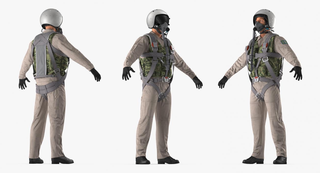 3D model Russian Jet Fighter Pilot