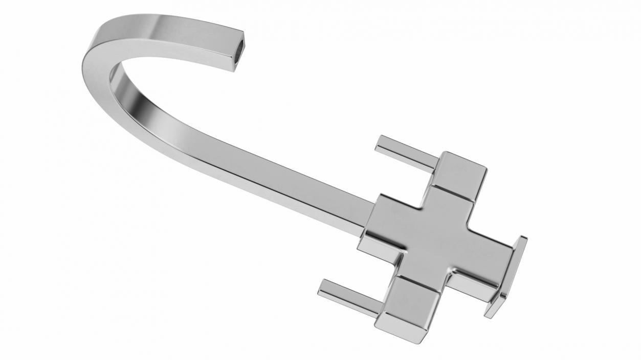 3D Monobloc Angular Dual Lever Kitchen Tap Chrome