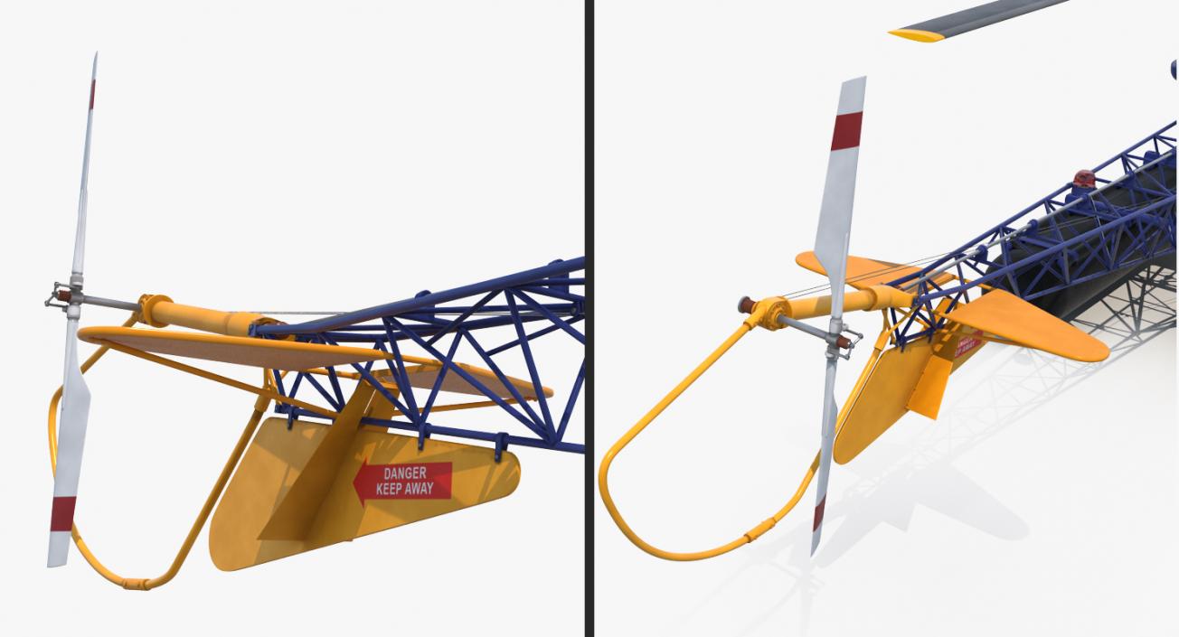 Bell 47 On Floats Rigged 3D model