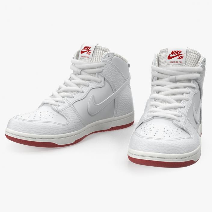 Nike SB Dunk High Pro White 3D