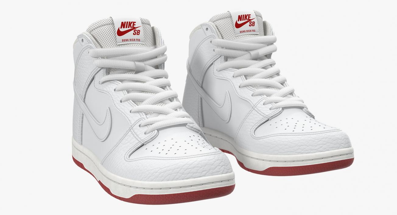 Nike SB Dunk High Pro White 3D