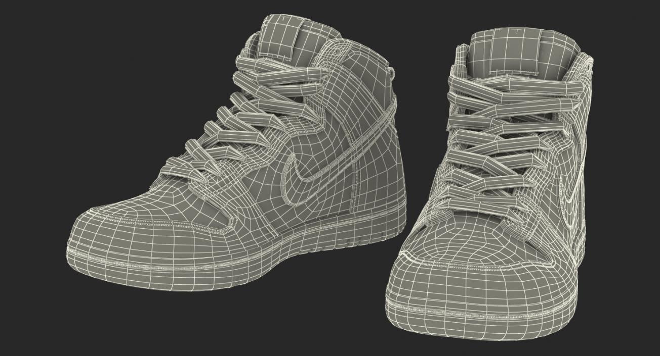 Nike SB Dunk High Pro White 3D