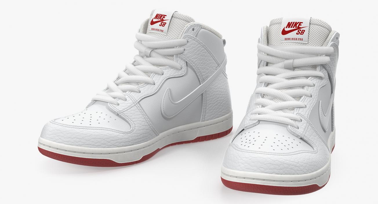 Nike SB Dunk High Pro White 3D