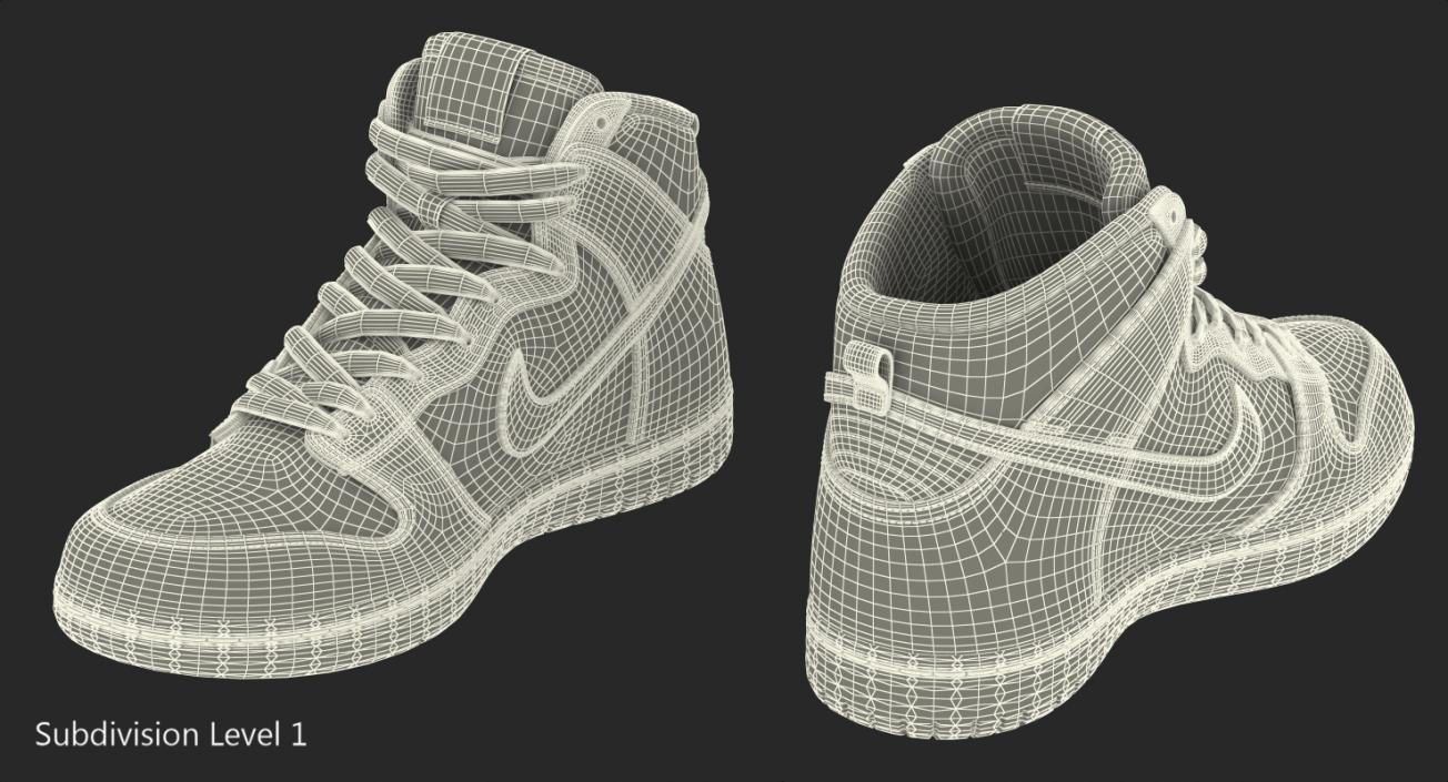 Nike SB Dunk High Pro White 3D