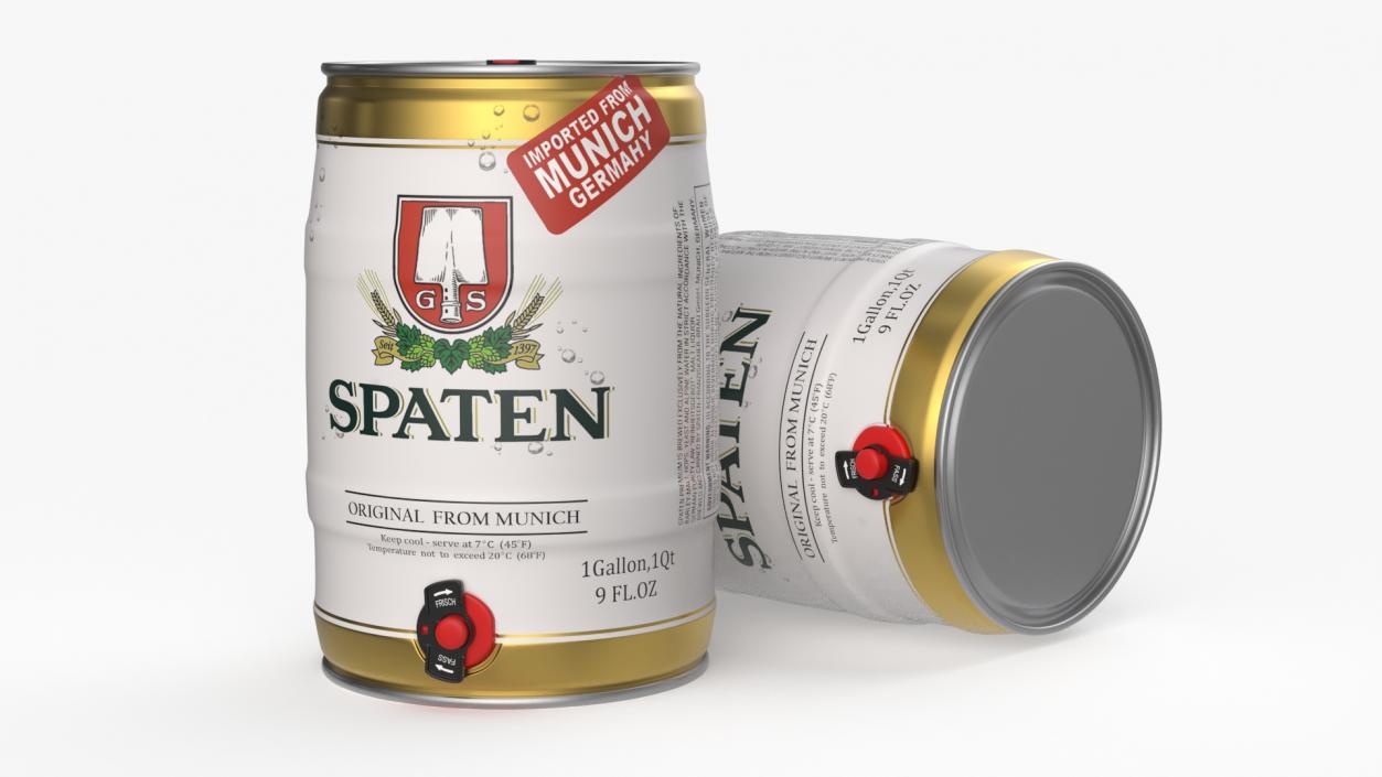 3D Spaten Beer 5 Liter Barrel 2 model