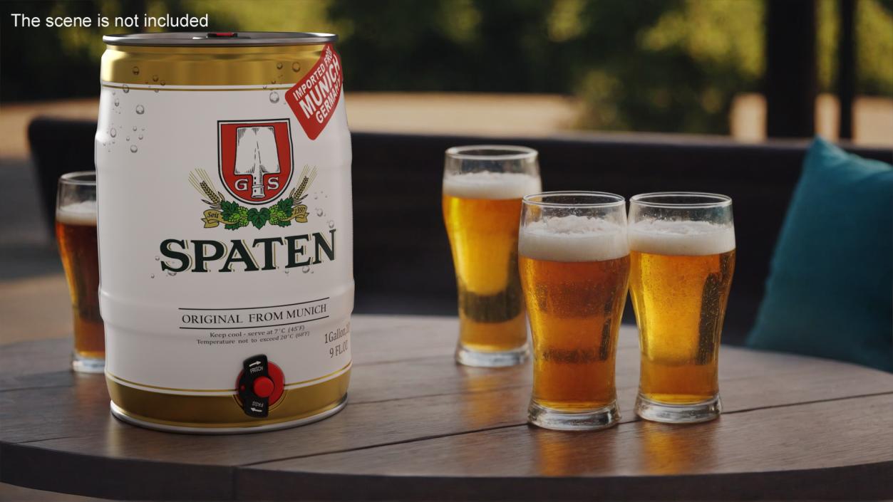 3D Spaten Beer 5 Liter Barrel 2 model