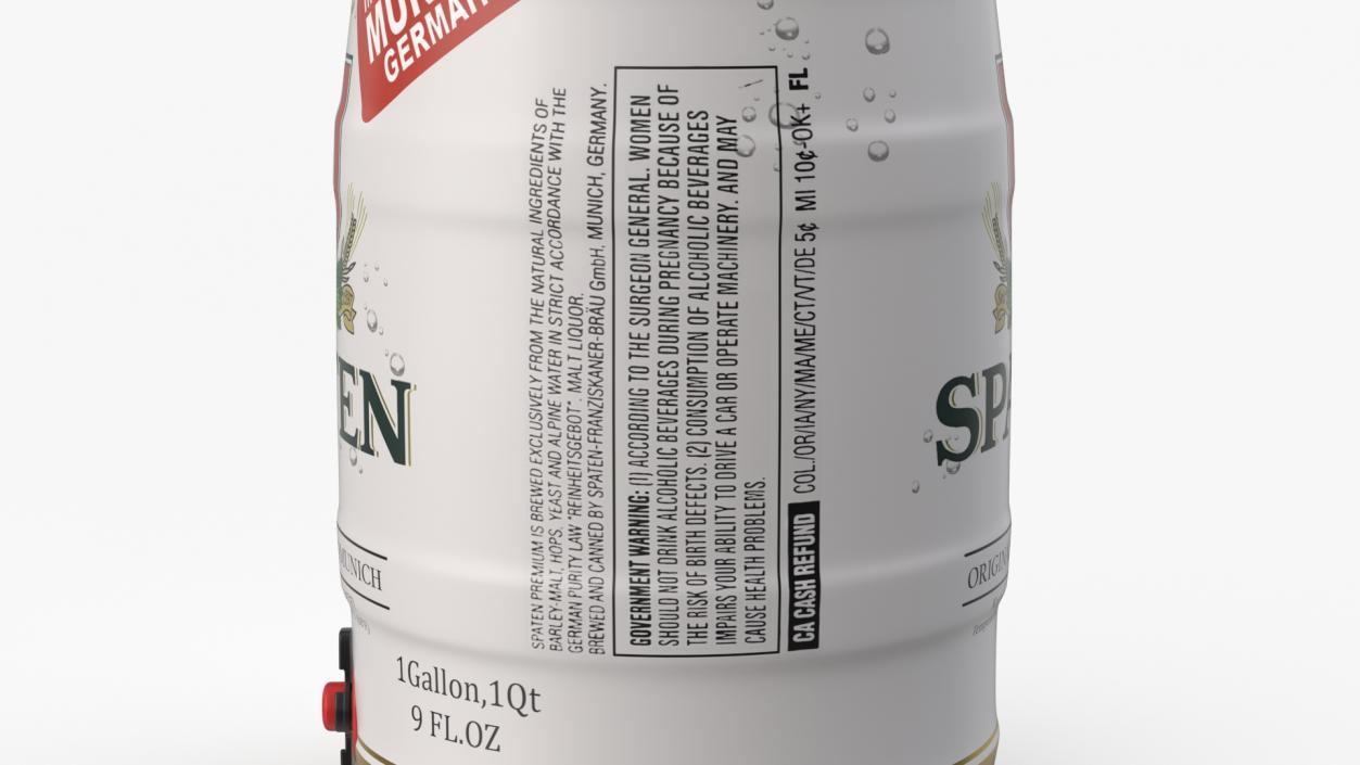 3D Spaten Beer 5 Liter Barrel 2 model