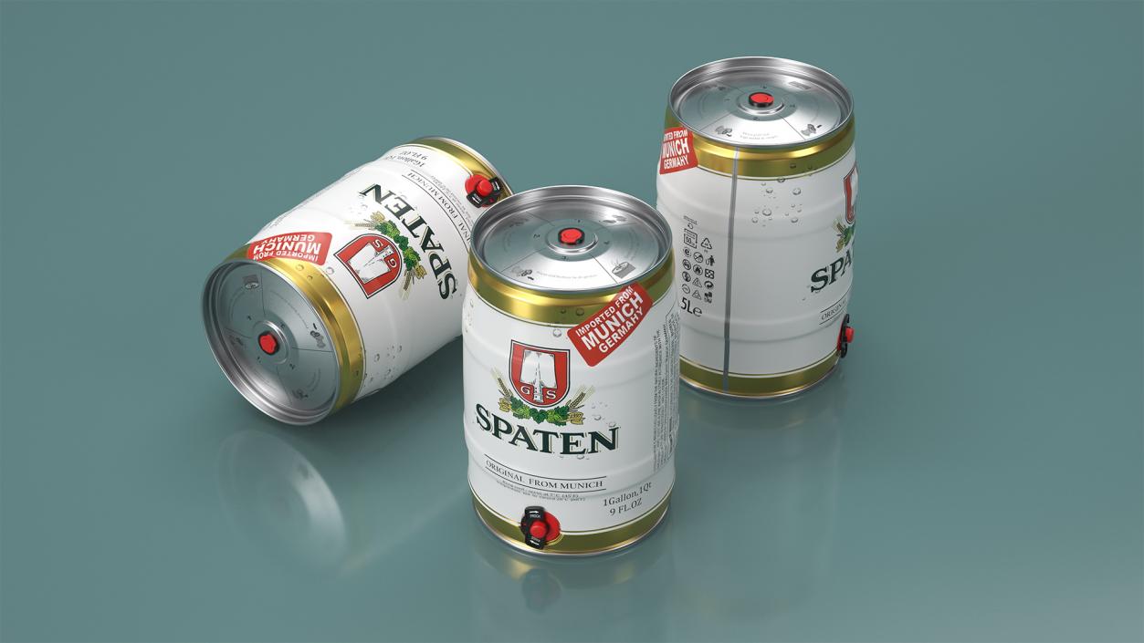 3D Spaten Beer 5 Liter Barrel 2 model