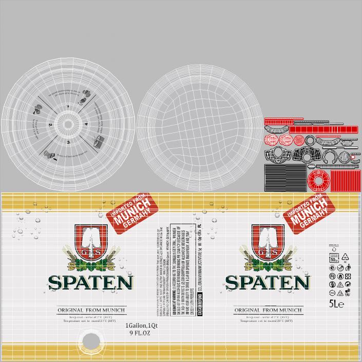 3D Spaten Beer 5 Liter Barrel 2 model