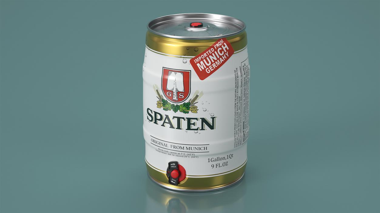 3D Spaten Beer 5 Liter Barrel 2 model