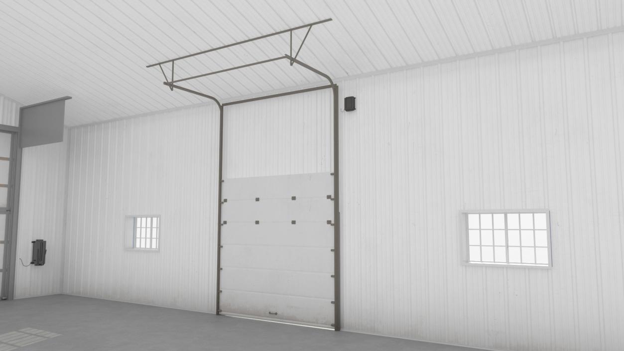 3D Personal Airplane Hangar Blue Rigged