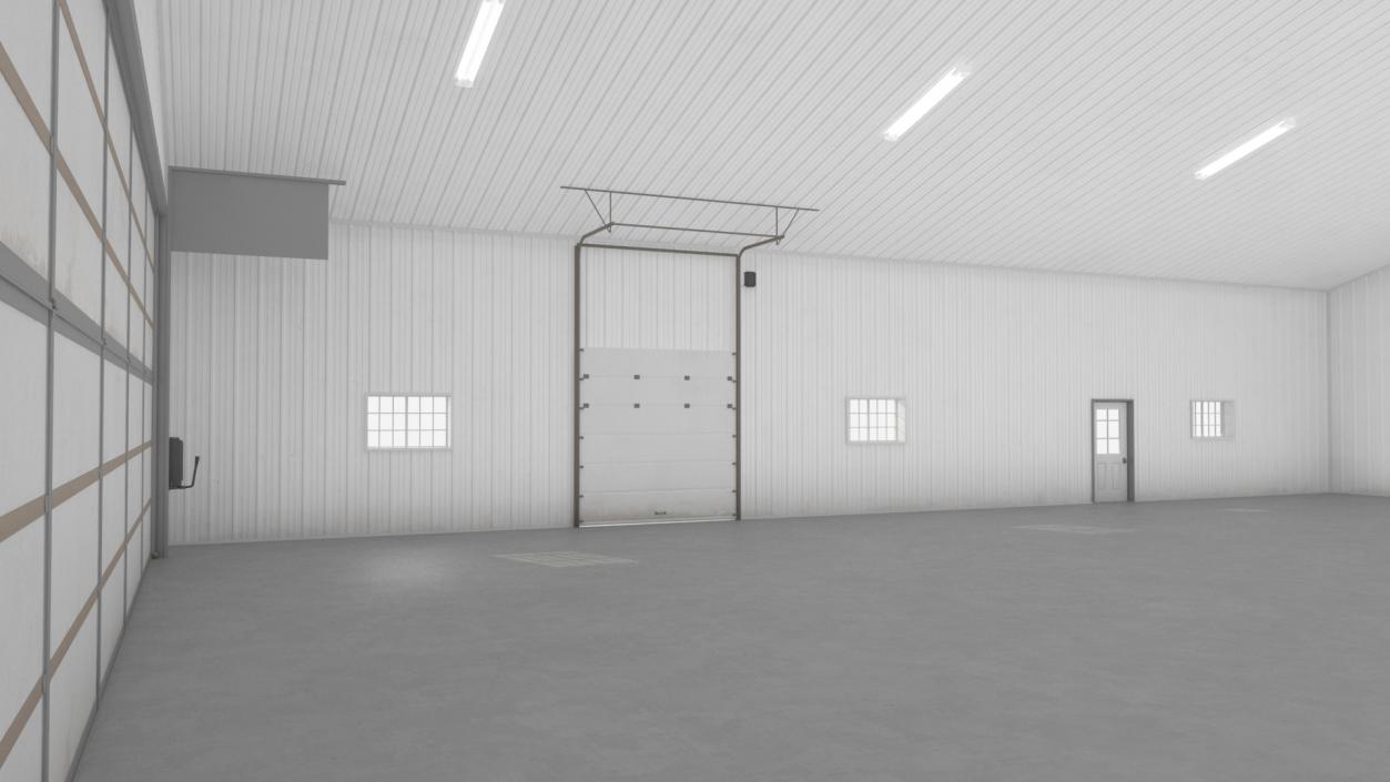 3D Personal Airplane Hangar Blue Rigged