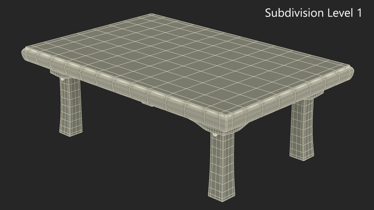 Wooden Low Table Floor 3D