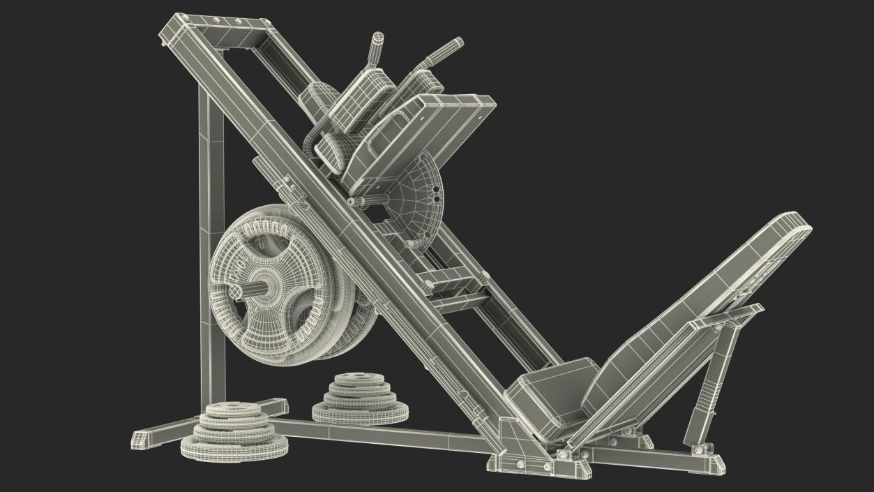 Plate Loaded Leg Press Machine Set 3D model