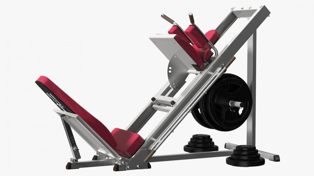 Plate Loaded Leg Press Machine Set 3D model