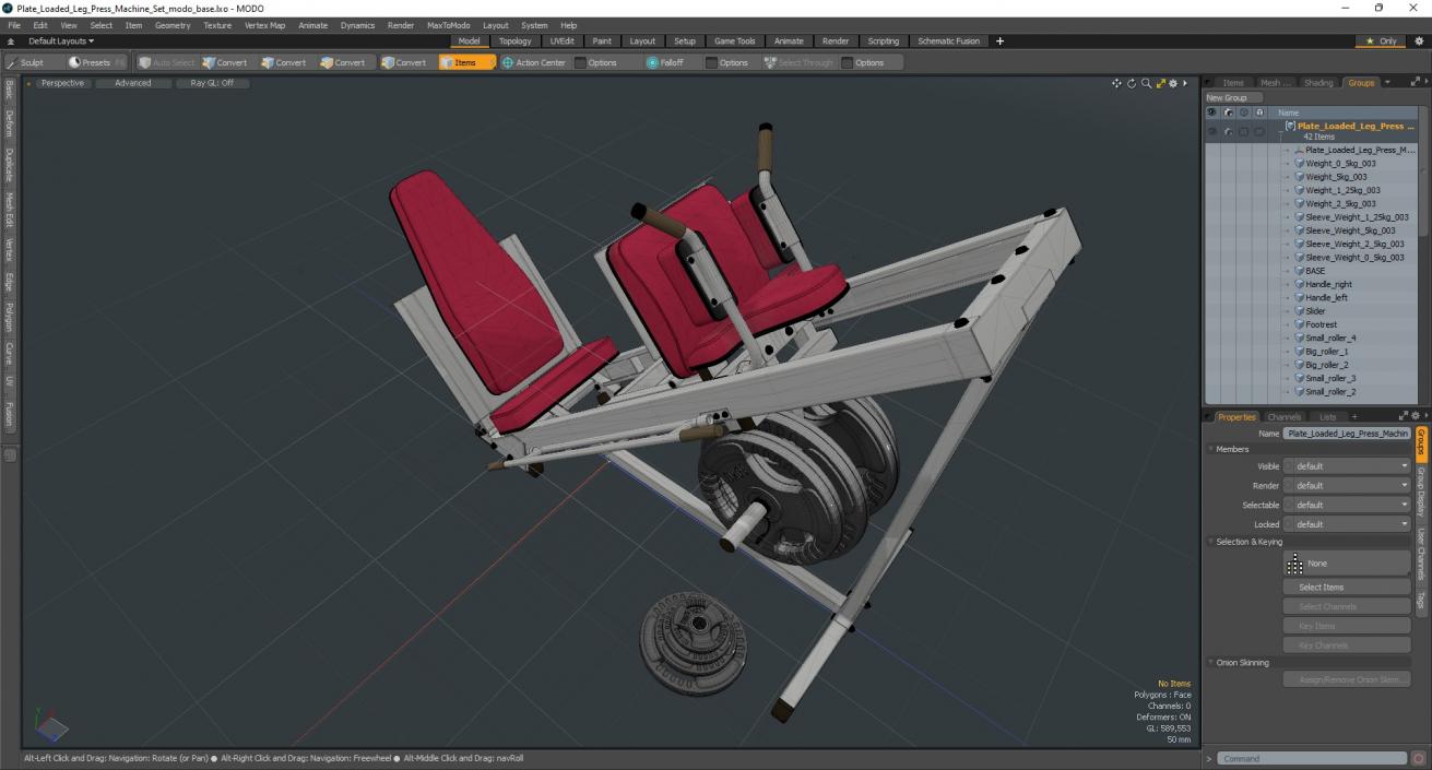 Plate Loaded Leg Press Machine Set 3D model