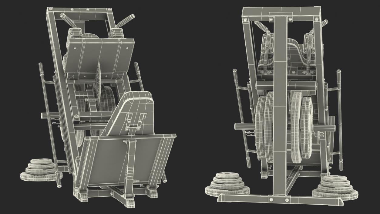 Plate Loaded Leg Press Machine Set 3D model