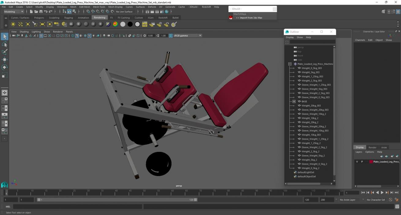 Plate Loaded Leg Press Machine Set 3D model