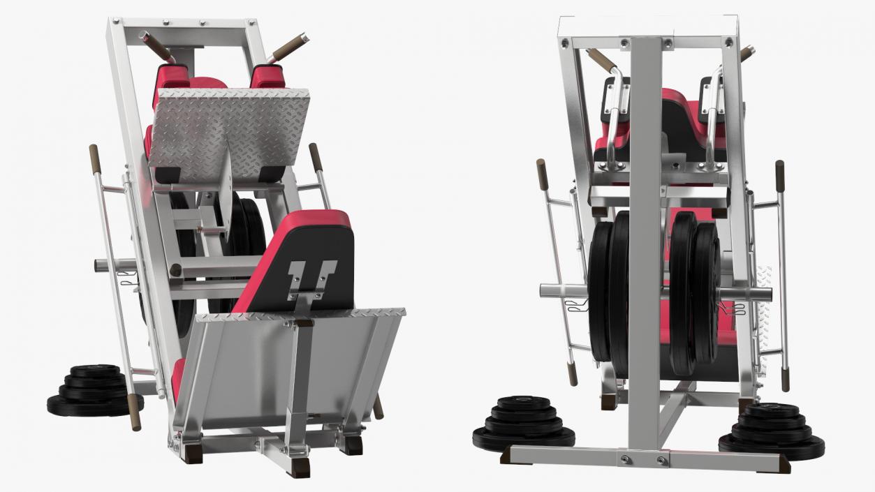 Plate Loaded Leg Press Machine Set 3D model