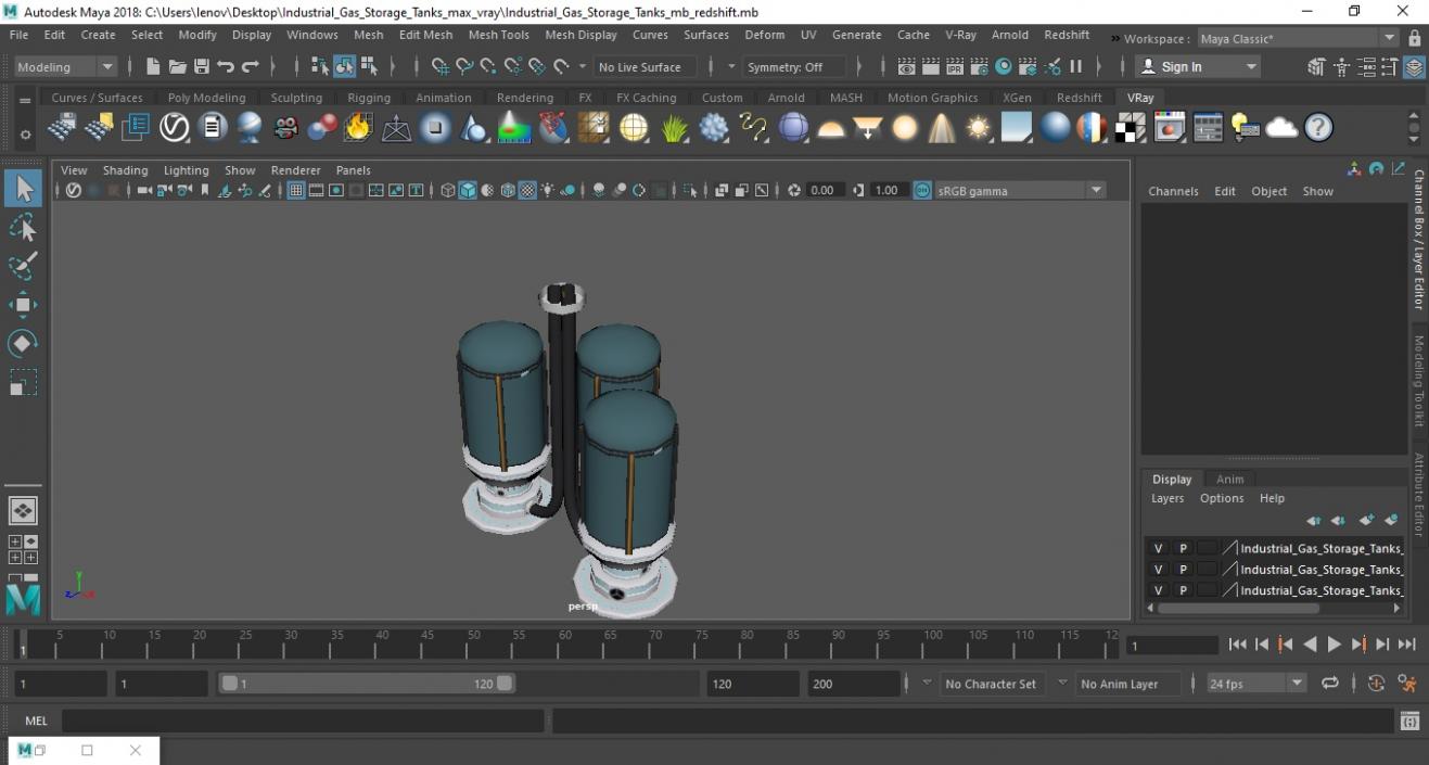 3D Industrial Gas Storage Tanks model