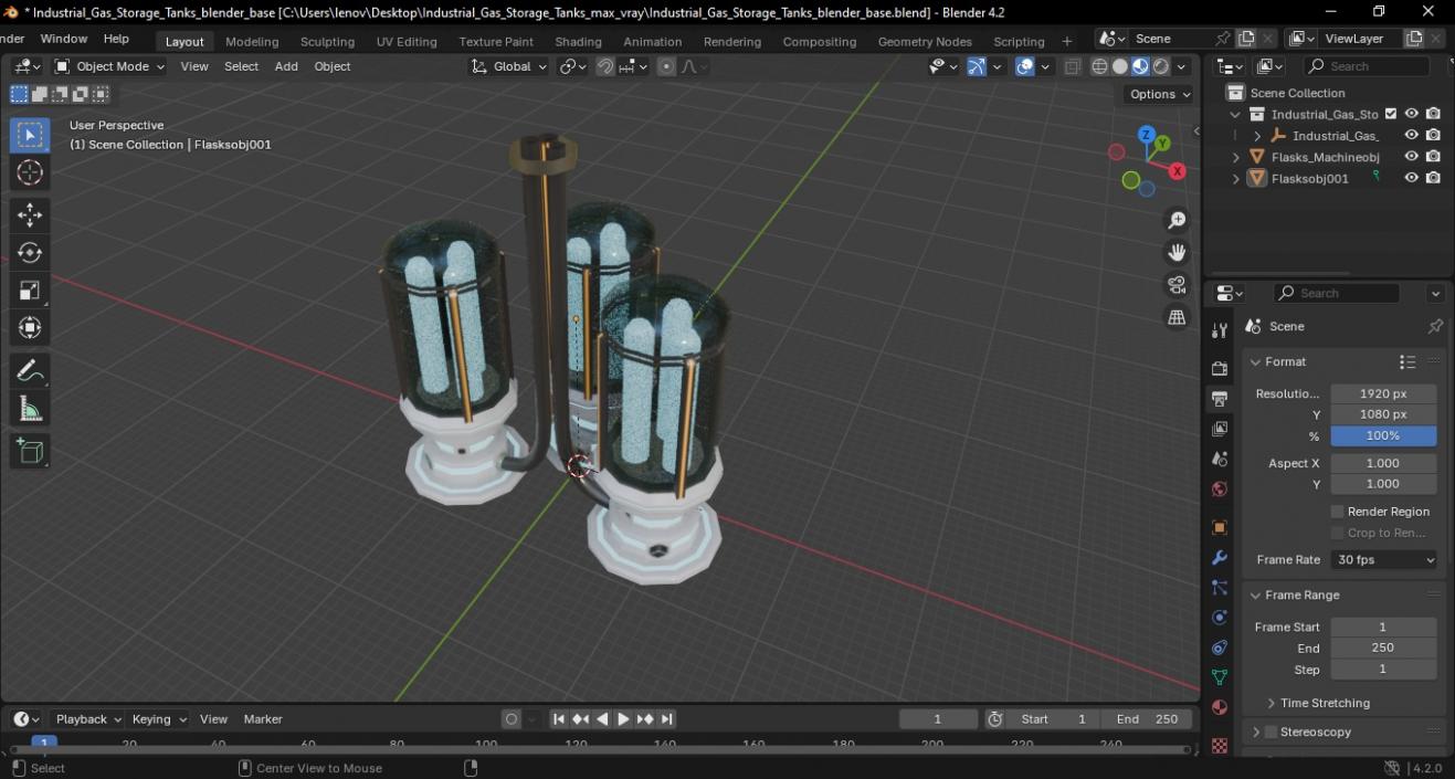 3D Industrial Gas Storage Tanks model