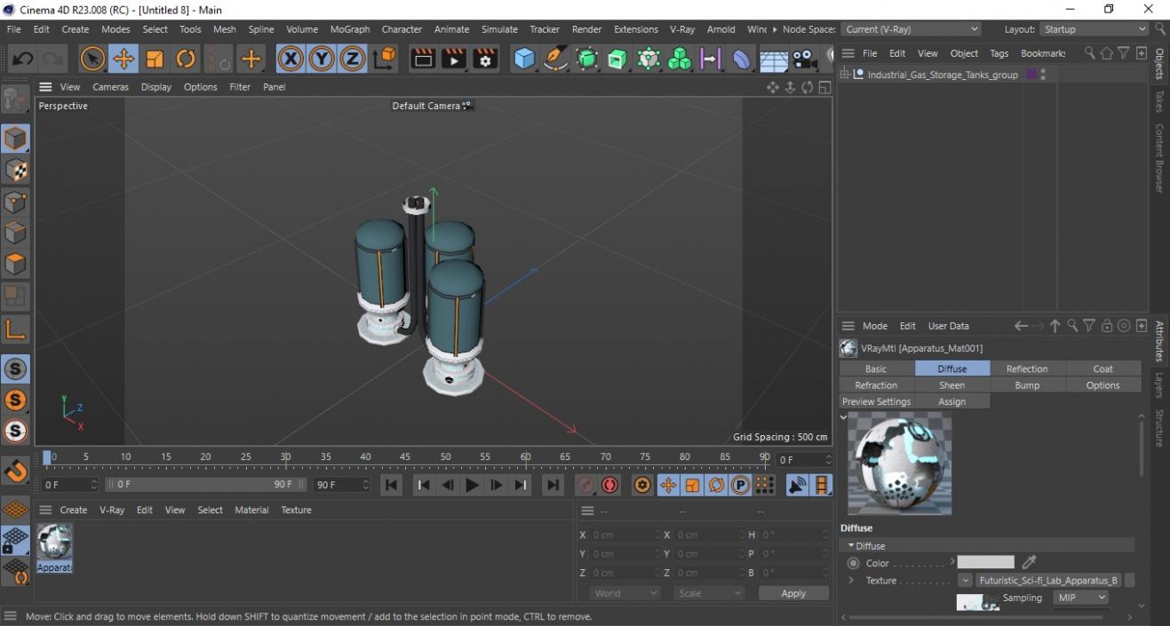 3D Industrial Gas Storage Tanks model