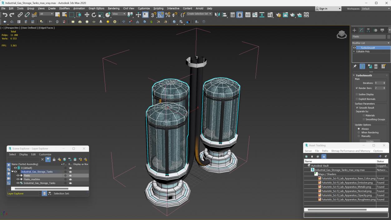 3D Industrial Gas Storage Tanks model