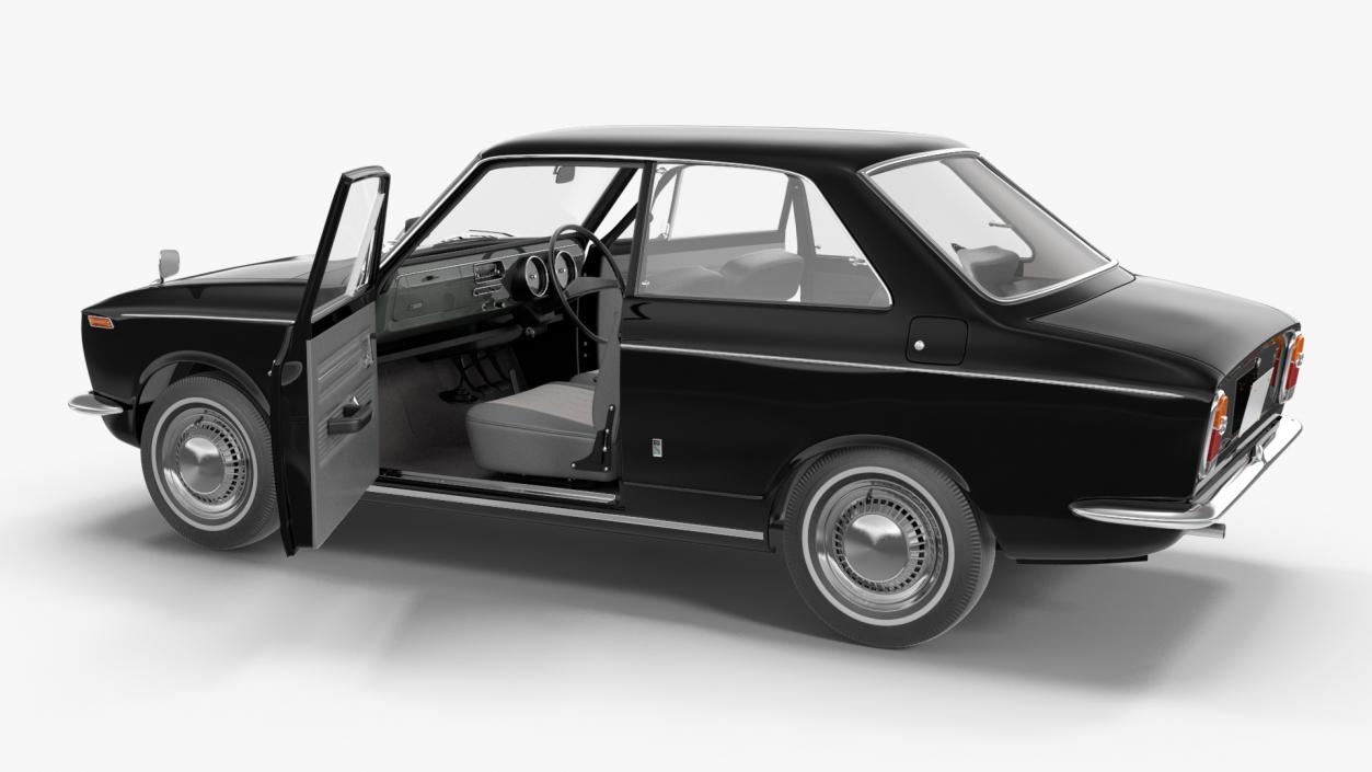 3D Japanese Classic Car Black