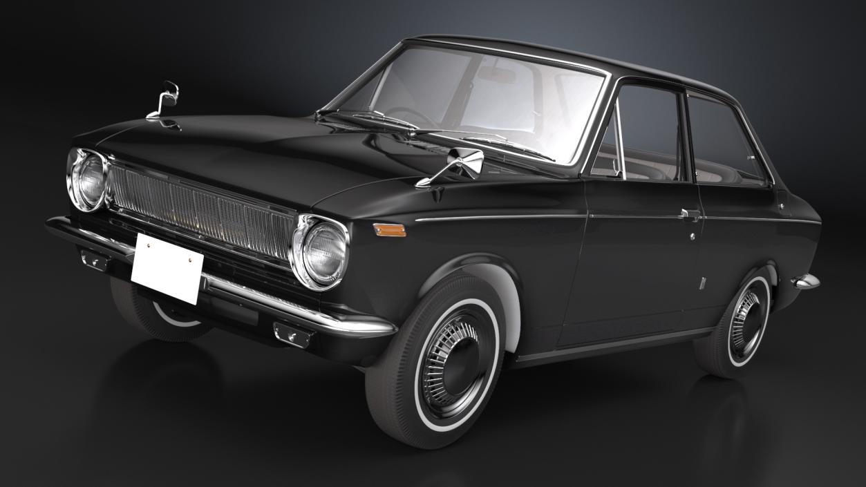 3D Japanese Classic Car Black