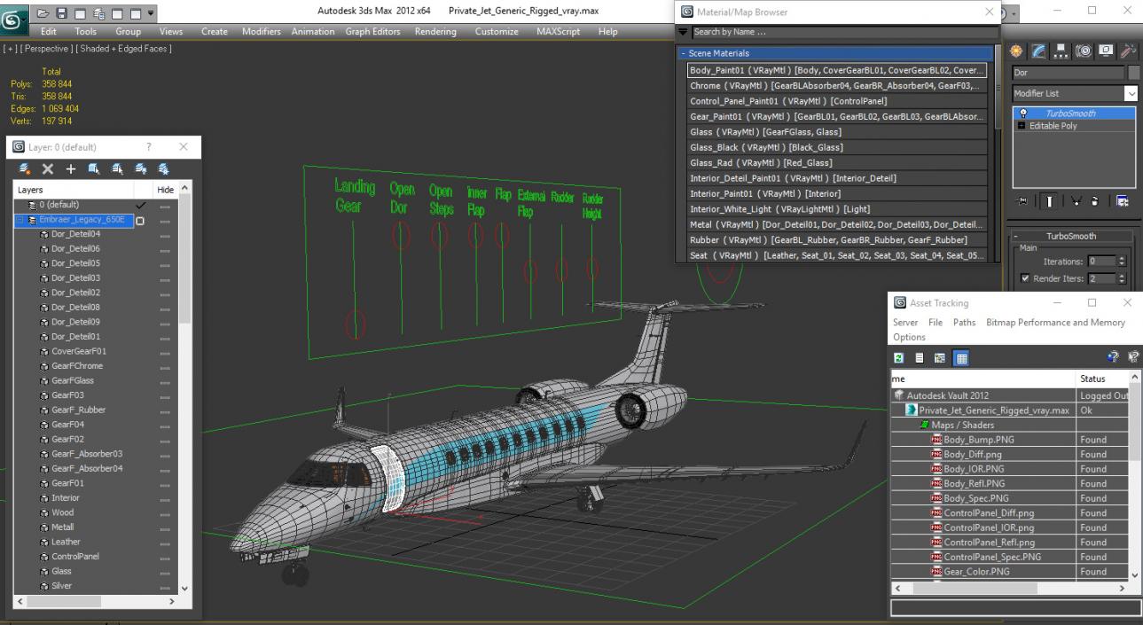 3D Private Jet Generic Rigged