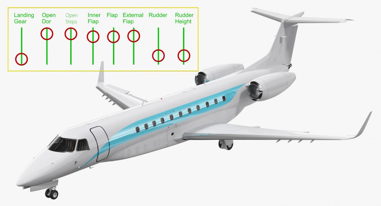 3D Private Jet Generic Rigged