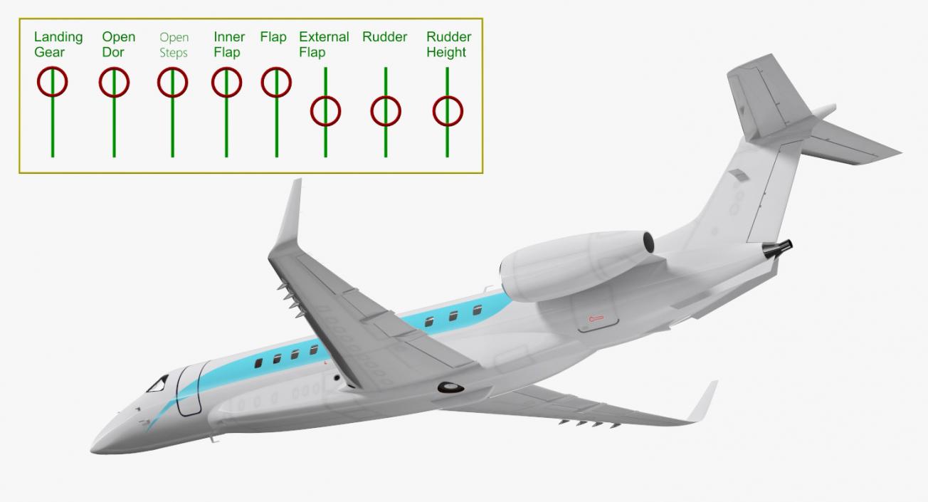 3D Private Jet Generic Rigged