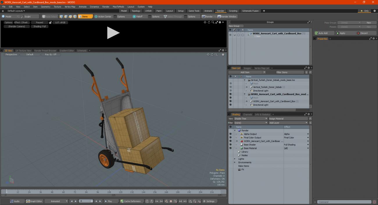 WORX Aerocart Cart with Cardboard Box 3D