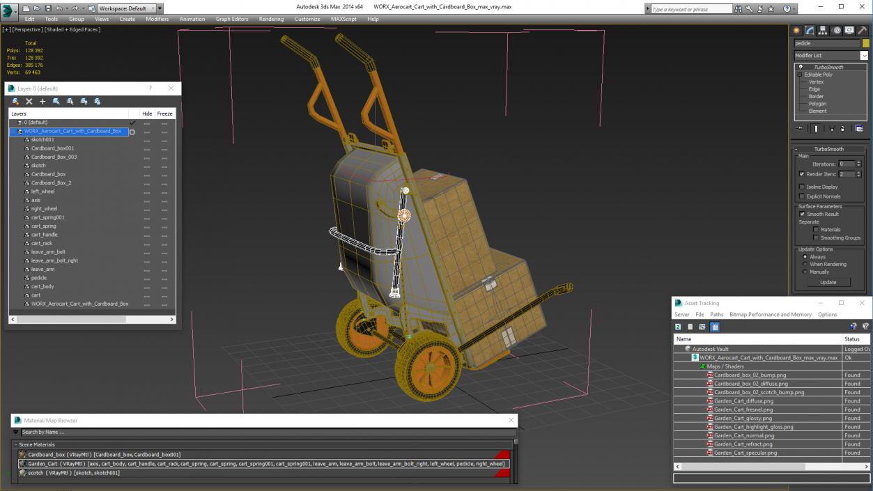 WORX Aerocart Cart with Cardboard Box 3D